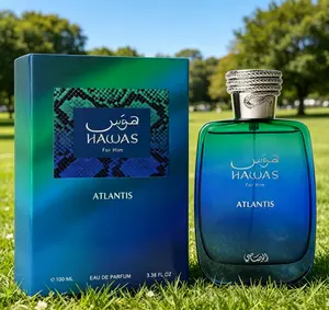Hawas For Him Atlantis EDP 3.38 Fl Oz 100ml Men Fresh Modern Scent Spray Long Lasting Clean Crisp Masculine Perfume Daily Business Outdoor Fragrance