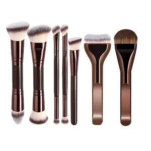 Double-Ended Makeup Brush Set, 7-Piece Foundation Brush Kit, Soft Synthetic Bristles, Beginner-Friendly, Blush, Eyeshadow, Contour Brushes