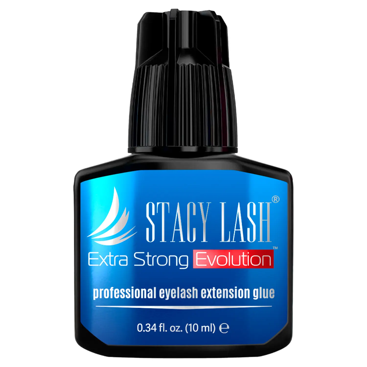 Stacy Lash Extra Strong Evolution Eyelash Extension Glue 10ml | 1-2 Sec Fast Drying | 8-Week Retention | Black Adhesive | Professional Supplies