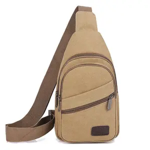 Vintage 2-in-1 Oxford Chest Bag Adjustable Strap Hands-Free Multi-Pocket for Everyday Use Travel Work Fits iPad Mini Durable & Versatile