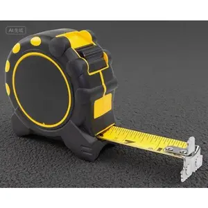 25-Foot Magnetic Measuring Tape with Durable Blade, Yellow 25ft - Strong Grip End, No Glue Needed, Reusable for Construction and DIY Projects