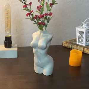 Body vase, Feminism, Vases for flowers , Vase Filler, Home Gifts, Flower Vase, Goddess Statue, Vases Decors, Unique Gift for her, Round, Body Positivity, Recycled materials Modern Flower White Glaze