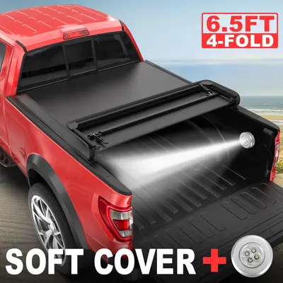 TOPSUN Low Profile Tri-Fold Tonneau Cover – Fits 2019-2025 Chevy Silverado/GMC Sierra 1500 (5.8ft Bed)
