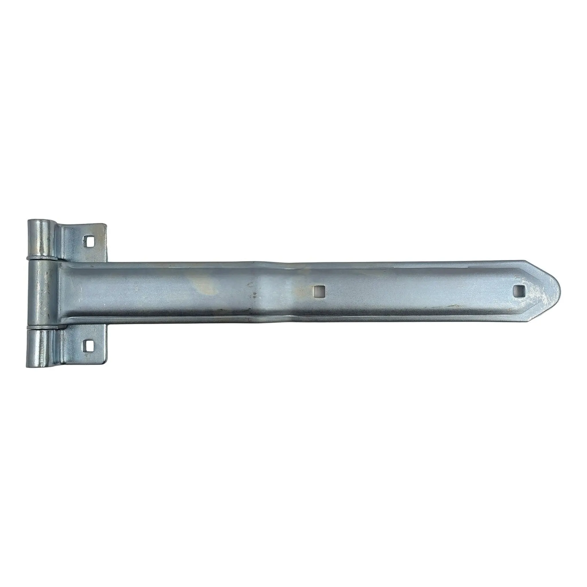 T-16 Heavy Duty Trailer Door Hinge – 16" Offset Bent Strap Hinge, Bright Zinc, 270° Swing
