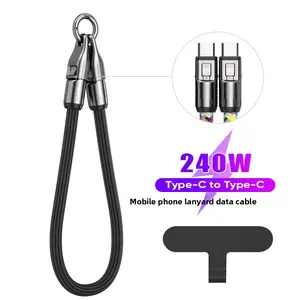 New 2-in-1 phone lanyard data cable PD240W super fast charging suitable for mobile phones and computers