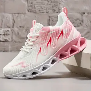 Lightweight Breathable Women's Knitted Running Shoes - Soft Sole, Comfortable Lace-Up, Non-Slip Outdoor Tennis and Walking Shoes for All Seasons