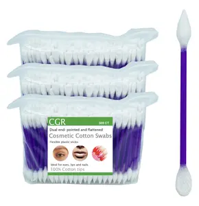 900count CGR Precision Cotton Swabs with Pointed and Flattened Tip Cosmetic Makeup Applicator(3x300count in bags)