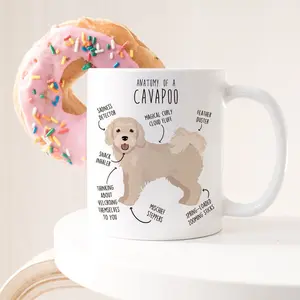 Cavapoo Coffee Mug, Cute Cream Cavapoo Gift, White Cavoodle Dog Lover, Cavapoo Mom Cavapoo Dad, Doodle Poodle Mix Cross, Dog Lover