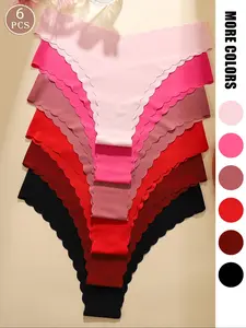 Women's Underwear Set Panties, Pure Color Design, Breathable & Comfortable, Fitted Style, All Season Wear, Plain Pattern, Ideal for Daily Use