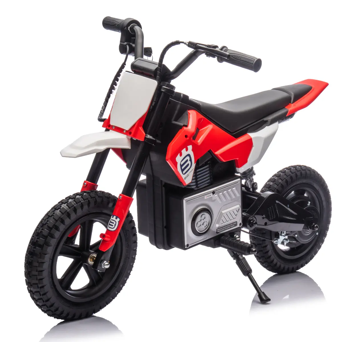 Unisex 24V Kids Outdoor Ride-On Plastic Electric Motocross ATV Motorcycle - 200W Hub Motor, Rear Shock Absorber, LED Night Glow Breath Lights, Bluetooth Audio for Music on the Ride, 3.11-9.32MPH, 43.31x20.47x27.95in, Polypropylene Build, for Ages 5-12