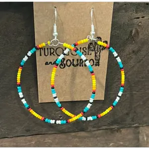 Western Beaded Hoop Earrings