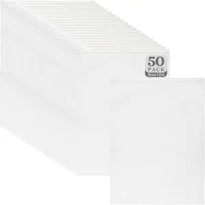 50 Pack 9x12 Inch Frosted Zipper Plastic Bags for Clothes, Apparel, T-Shirts - 3 Mil Thick with Vent Holes