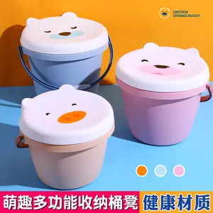 Multifunctional toy, snack, and miscellaneous storage stool, cartoon plastic stool, can be used as a seat, storage and organizing box, thickened storage bucket