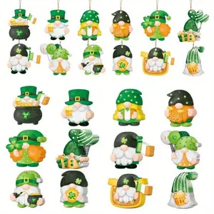 St Patricks Day Decorations, 24pcs Dwarf Pendants, Irish Clover Themed Party Supplies, Festive Home & Event Accessories