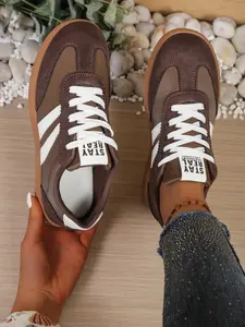 Women's Casual Shoes Spring & Fall Elegant Fashion Round Toe Low Top Lace-Up Versatile Outdoor Breathable Running Shoes