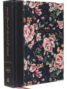 NKJV, Journal the Word Bible, Cloth over Board, Gray Floral, Red Letter, Comfort Print: Reflect, Journal, or Create Art Next to Your Favorite Verses