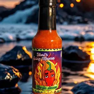 Toni's Spicy Mama Garlic Habanero Hot Sauce - Plant-Based, Gluten-Free, Non-GMO, Low Sodium, Bold Flavor with Carrots