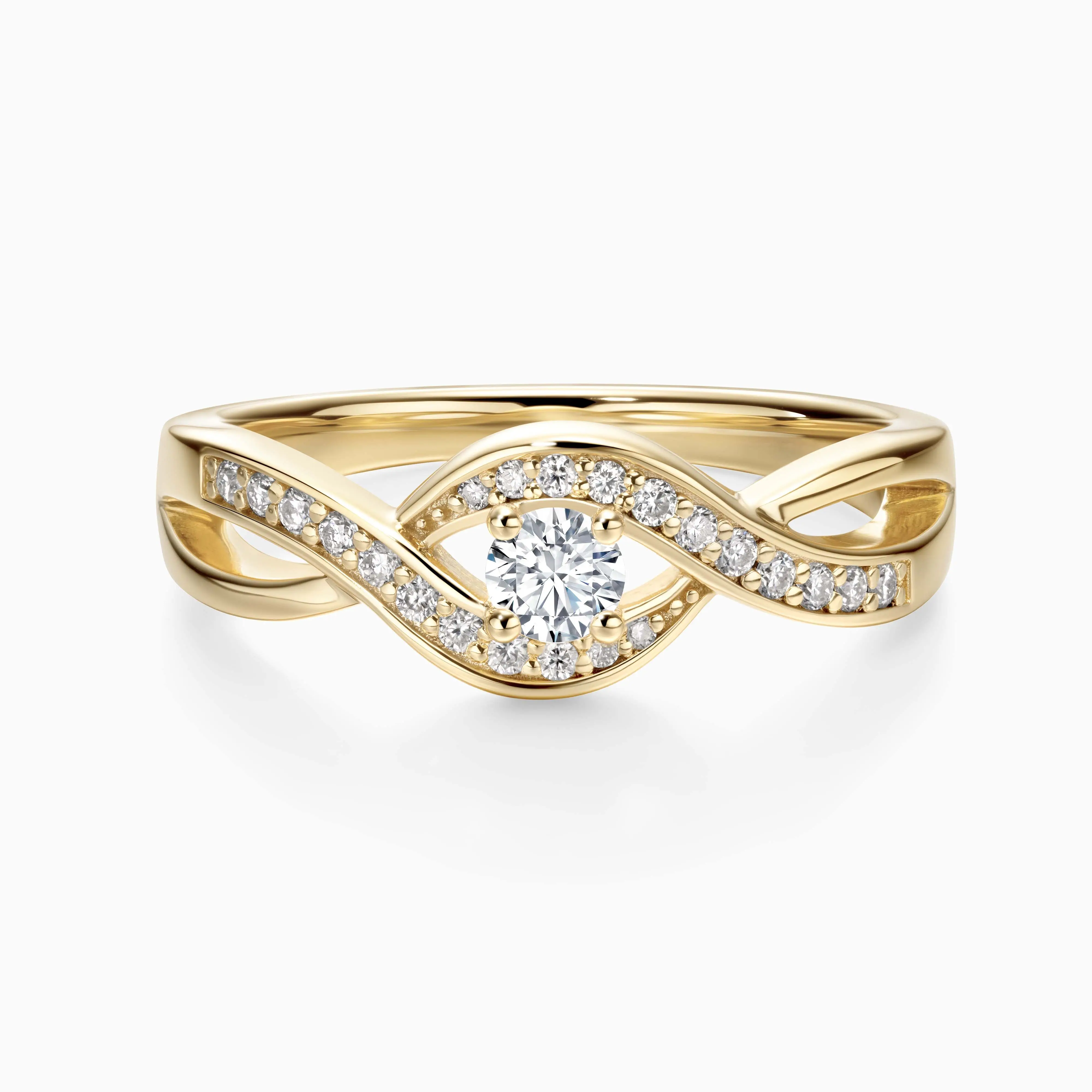 Darry Infinity Twist Promise Ring 18K Yellow Gold Plated Sterling Silver
