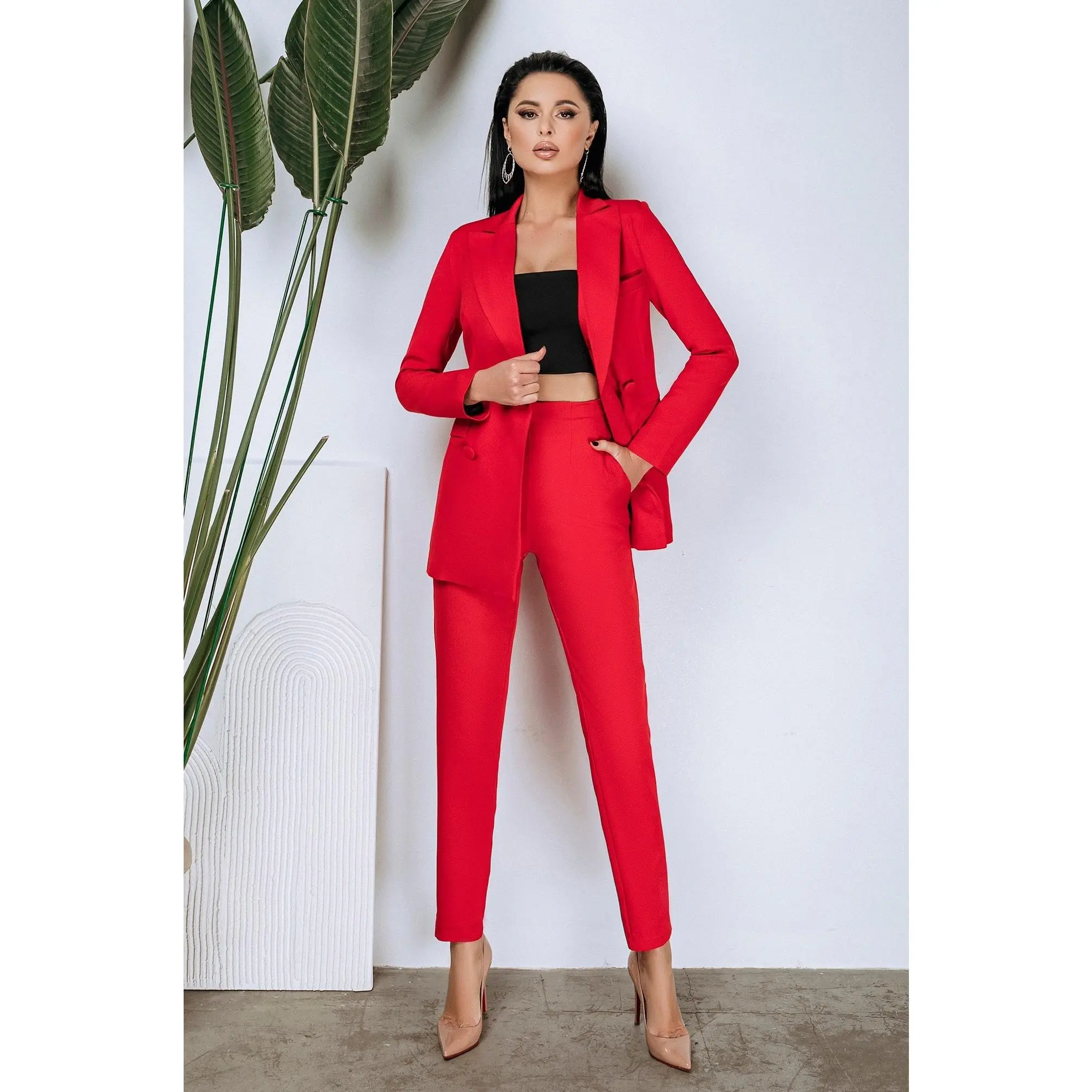 Red Double Breasted Suit 2-Piece