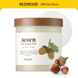 [SKINFOOD Official] Acorn Pore Peptide Toner Pads | Korean Skincare Facial Toner, Pore Tightening, Elasticity, Skin Texture Improvement, Firming Up Sagging Skin 8.81 oz (60 Pads)