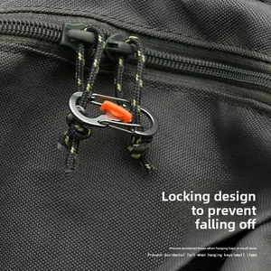 Outdoor travel backpack with lock figure 8 buckle anti-theft anti-fall S buckle stainless steel keychain key hook buckle
