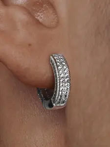 Rhinestone Decorated Hoop Earrings, Fashionable Earrings for Women & Men, Statement Earrings, Versatile Earrings, Trendy All-match & Exquisite Jewelry for Birthday Gift