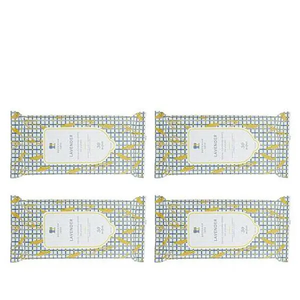 Beekman 1802 30-Count Goat Milk Facial Cleansing Wipes 4pk Lavender AS