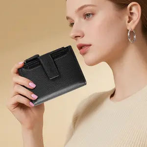 GSOIAX Mother's Day Gift: Compact Leather Wallet for Women, 16+ Card Slots, Coin Pocket, RFID Anti-Theft, Durable & Secure, Elegant Minimalist Design