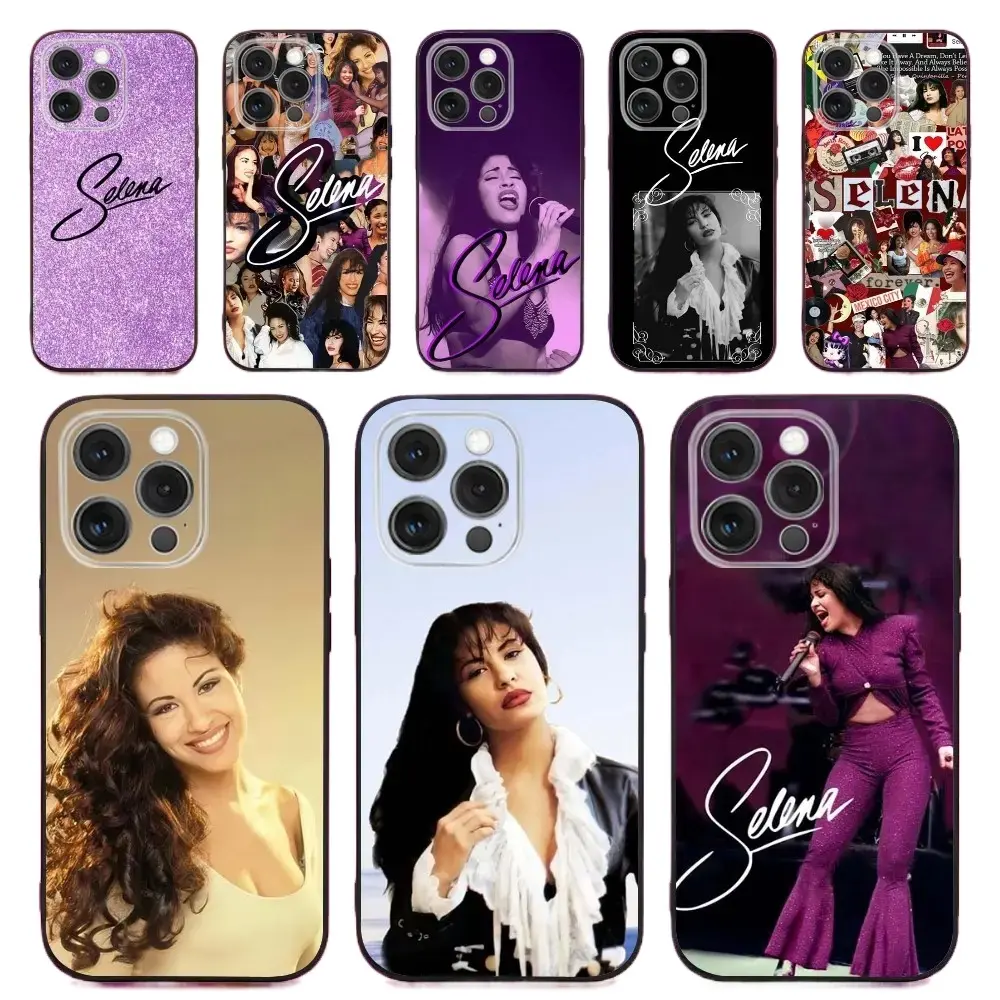 S-Selena Quintanilla Soft Silicone Black Casing for iPhone 17, 16, 15, 14, 13, 12 Pro, Max, Plus - Smartphone, Cellphone, Handheld Devices Case