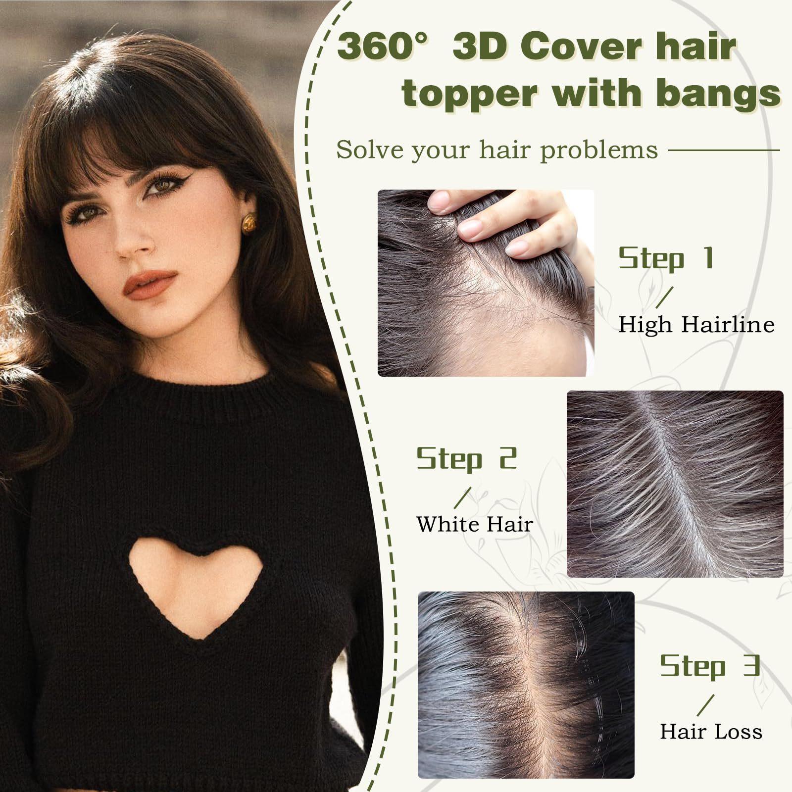 "Elegant Straight 100% Remy Human Hair Topper for Women, 33g Invisible T-Shape Clips, Versatile Parting, Natural Seamless Look, Covers Thinning Hair, Soft Silky No Tangle No Shedding, Easy Wear for Daily Use "	