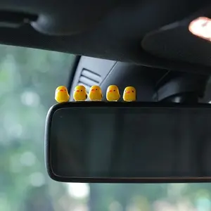 5-piece set of cute mini duck ornaments, stylish car dashboard and rearview mirror decorations, portable car interior accessories, sweet gift for both men and women, car decorations