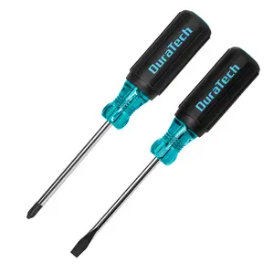 #fathersdaygift DURATECH 2-Piece S2 Steel Screwdriver Set, Professional Screwdrivers with Non-Slip Grip & Marked Specifications, Phillips and Flathead Screw Driver, Hand Tool for Home and Industrial Use