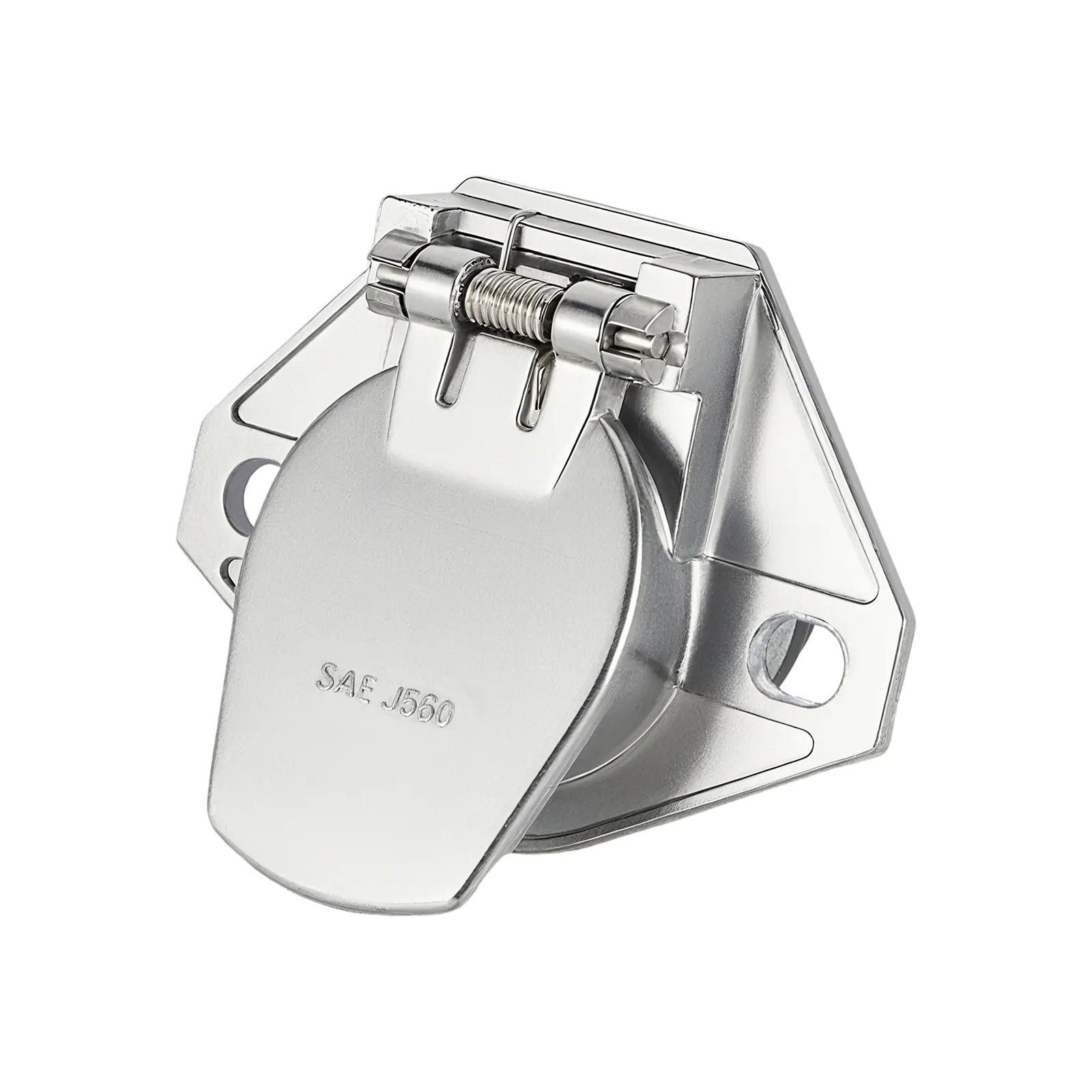 7-Pin Trailer Connector Socket (Trailer Side), Heavy Duty Round Wiring Harness Zinc Housing for Semi Truck Trailer