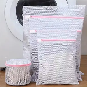 4-Piece Mesh Laundry Bags Set with Zipper, Durable Protection for Delicate Clothes, Bras, and Clothing, Perfect Fit for Washing Machine, Laundry Shoe Bag