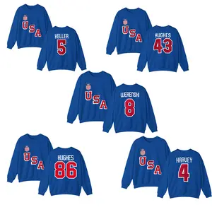 Retro Team USA HOCKEY Sweatshirt, Jack Hughes Team 2026 Gift for Fan, Short sleeve Crewneck Day Oversized, Women swears Top 90s Style swears