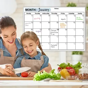Magnetic Dry Erase Board for Refrigerator – Reusable Kitchen Message Board with Strong Magnets, Easy to Clean, Perfect for Shopping Lists, Reminders & Household Memos, Weekly Meal Planner Fridge Whiteboard