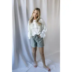 Millie Drawstring Shorts, Vtg Blue