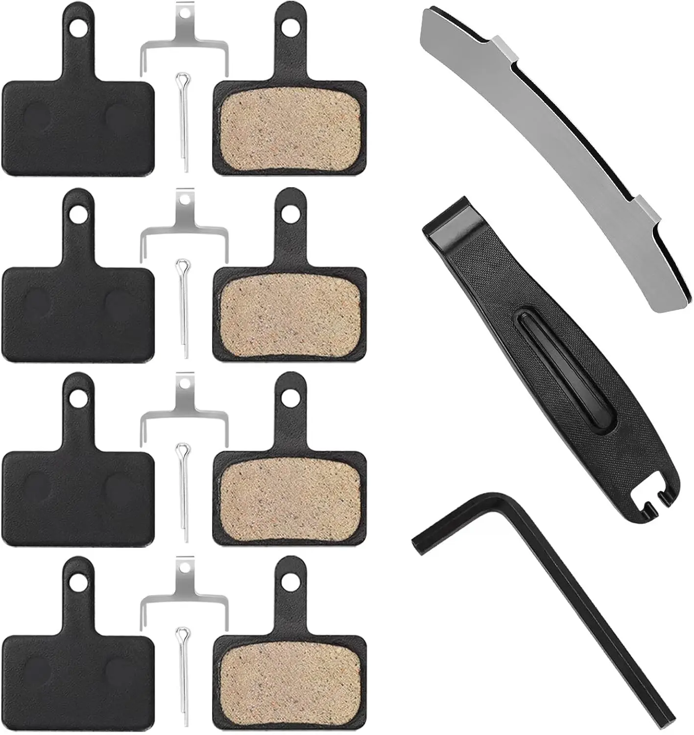 4 Pairs   Pads,Bicycle  Pads with Installation Tools Compatible with Trp Tektro Shimano  Pads MT200 M355 M446 M315 M365,MTB  Disc  Pads Compatible with Ebike  Pads