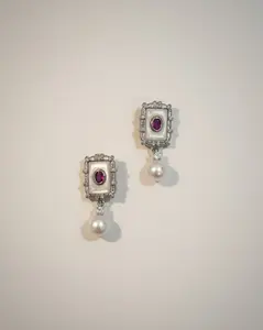 Victorian Decor Freshwater Pearls Stud Earrings