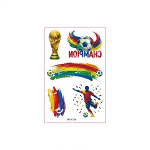 Soccer Team National Temporary Tattoos, Waterproof Face & Body Art Stickers, Long Lasting Easy Apply Removable Fan Decor for Adults & Kids Sports Party