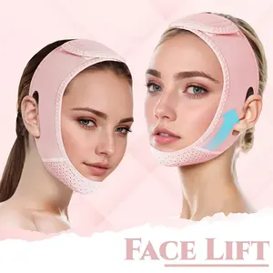 V-Shaped Lifting Mask Jaw Strap, Suitable for Sleep, Female V-Shaped Lifting Mask, Jaw Exerciser, Medium, Light Pink