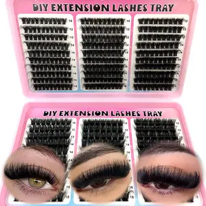 500pcs/Pack 200D/160D/120D/100D/80D/60D Capacity Eyelash Book, Synthetic Mink False Eyelashes, 0.07mm Thickness D Curl, 10-18mm Mixed Length, Natural Soft Eyelash Extension Makeup Products Suitable For Any Stylelash Clusters,Eyelash ClustersFake Lashes