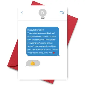 Happy Father's Day Card, SMS Design Greeting Card with Envelope, Positive Message Card, Perfect for Father's Day Or Special Occasions, Great Gift for Dad, Custom Message Card, Funny Dad Card