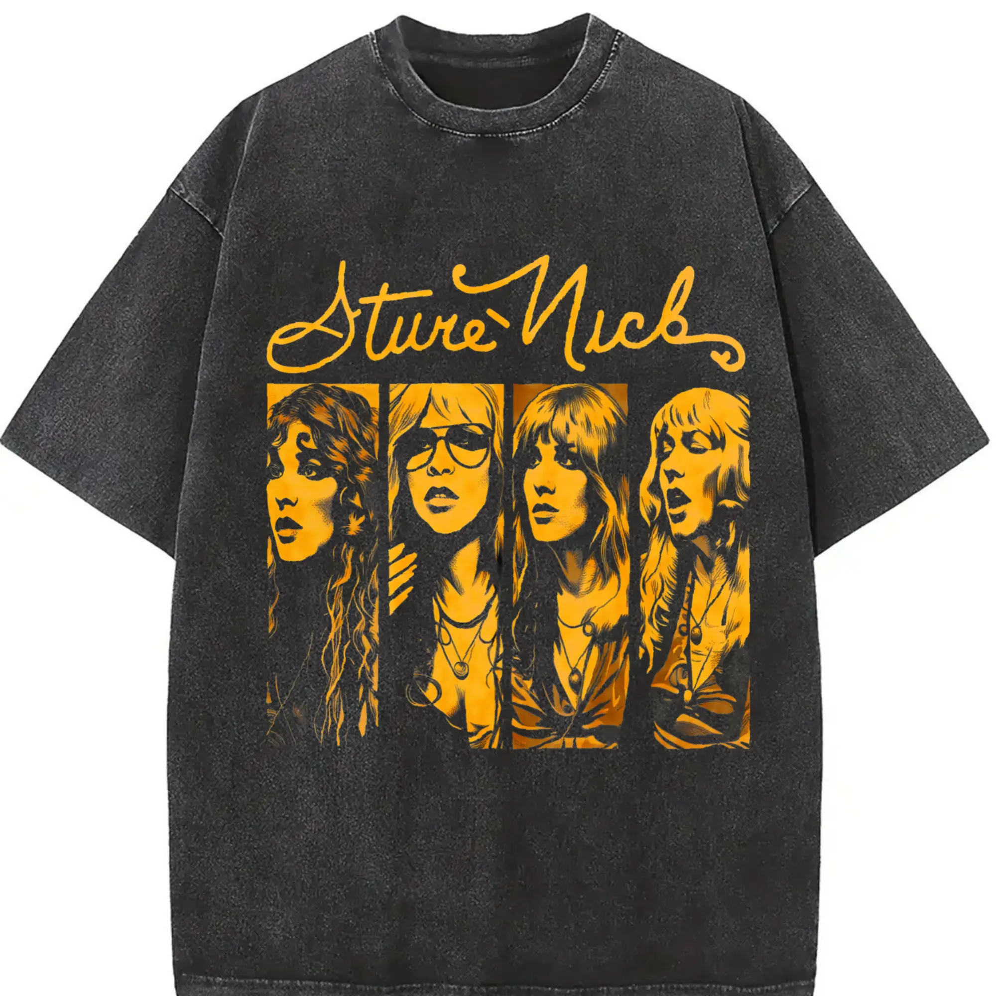 Women's Oversize Cotton Graphic Stevie Legend T-Shirt - Vintage Stevie Print Logo, Short Sleeve, Round Neck, Loose Streetwear, Casual Top, Retro Music Fans Gift, Machine Washable Valentine's Day Present, Valentines Day, Vintage Print