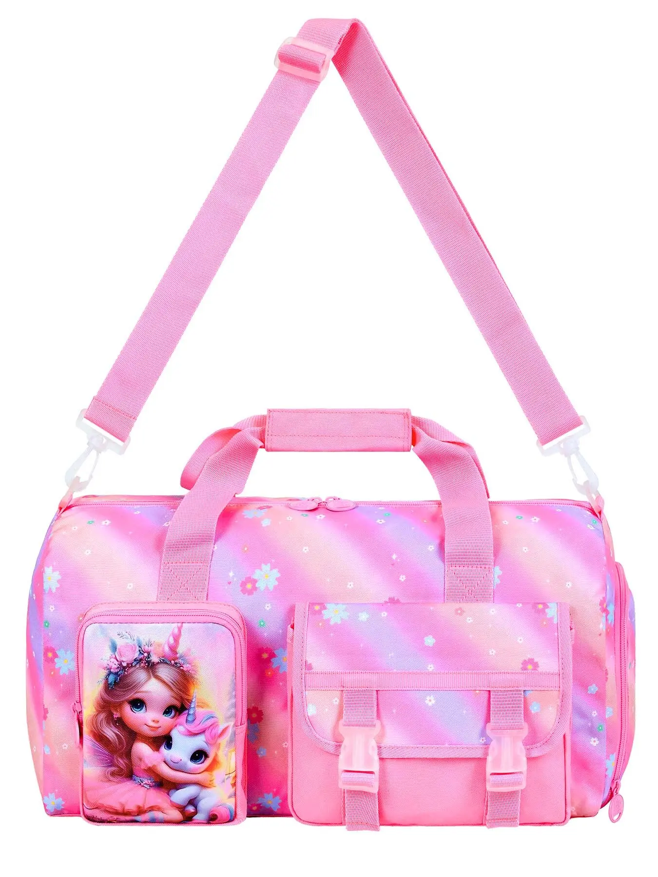Fairy Unicorn Duffel Bag, Spacious & Durable, Perfect for School, Swim Practice, Overnight Stays, Preppy Style, All Seasons