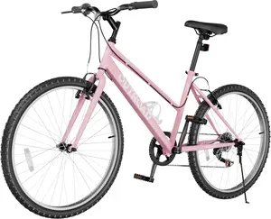 Max4out 26 inch 7-Speed Commuter Bicycle,Men's Cruiser Bike/Mountain Bike/Hybrid Bicycle,V Brake,Metal Frame, Adult Bike (Black, White, Blue, Green, Purple, Pink)