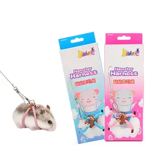 Hamster Round Rope Chest Harness Leash Set, Small Pet Outdoor Safety Anti-Bite Chew Proof Lead, Universal Escape Prevention for Dragon Rat Rabbit