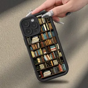 [iPhone Book Pattern Phone Case] Creative bookshelf, book pattern printed phone case, for iPhone 16/ 15/ 14/ 13/ 12/ 11, iPhone16/ 16Plus/ 16Pro/ 16ProMax, iPhone15/ 15Plus/ 15Pro/ 15ProMax, iPhone14/ 14Plus/ 14Pro/ 14ProMax, IPhone13/ 13Mini/ 13Pro/ 13Pr