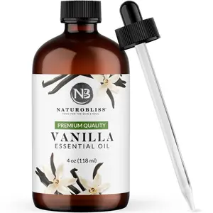 NaturoBliss Vanilla Essential Oil 4oz | Pure Aromatherapy Oil for Diffuser, Skin Care, DIY Candles, Massage & Relaxation | Made in USA | Warm Sweet Scent for Home, Stress & Sleep Support
