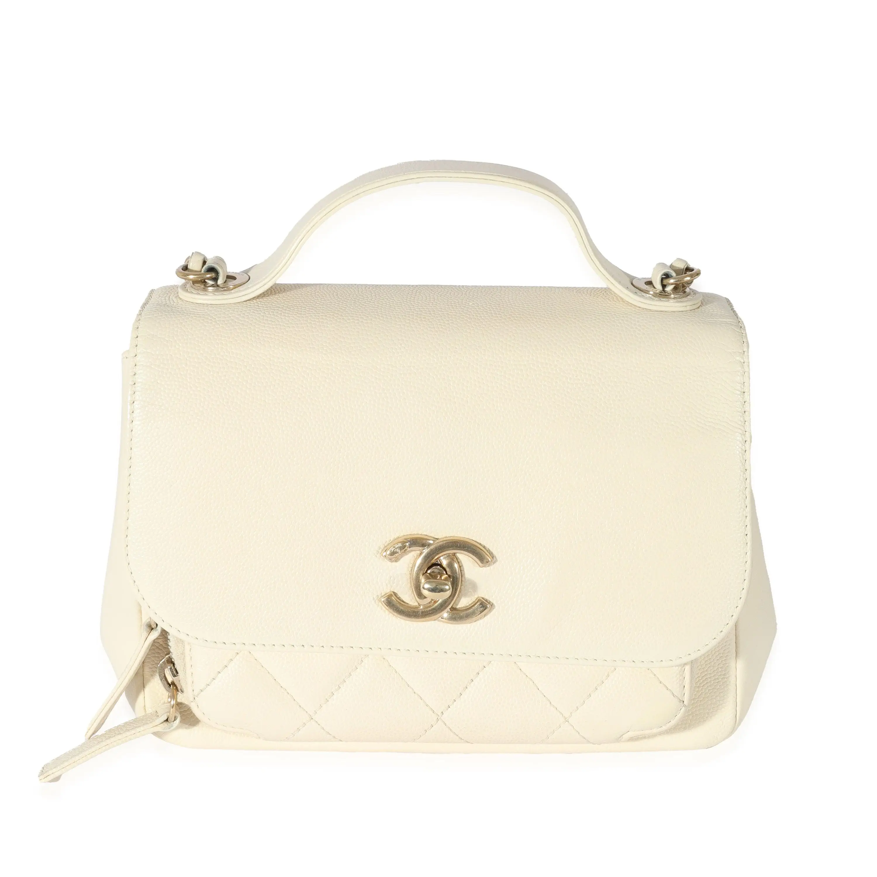 Pre-owned CHANEL Leather Crossbody Bag;Mini;Shoulder Bag;Top Handle Cream Caviar Mini Business Affinity Flap